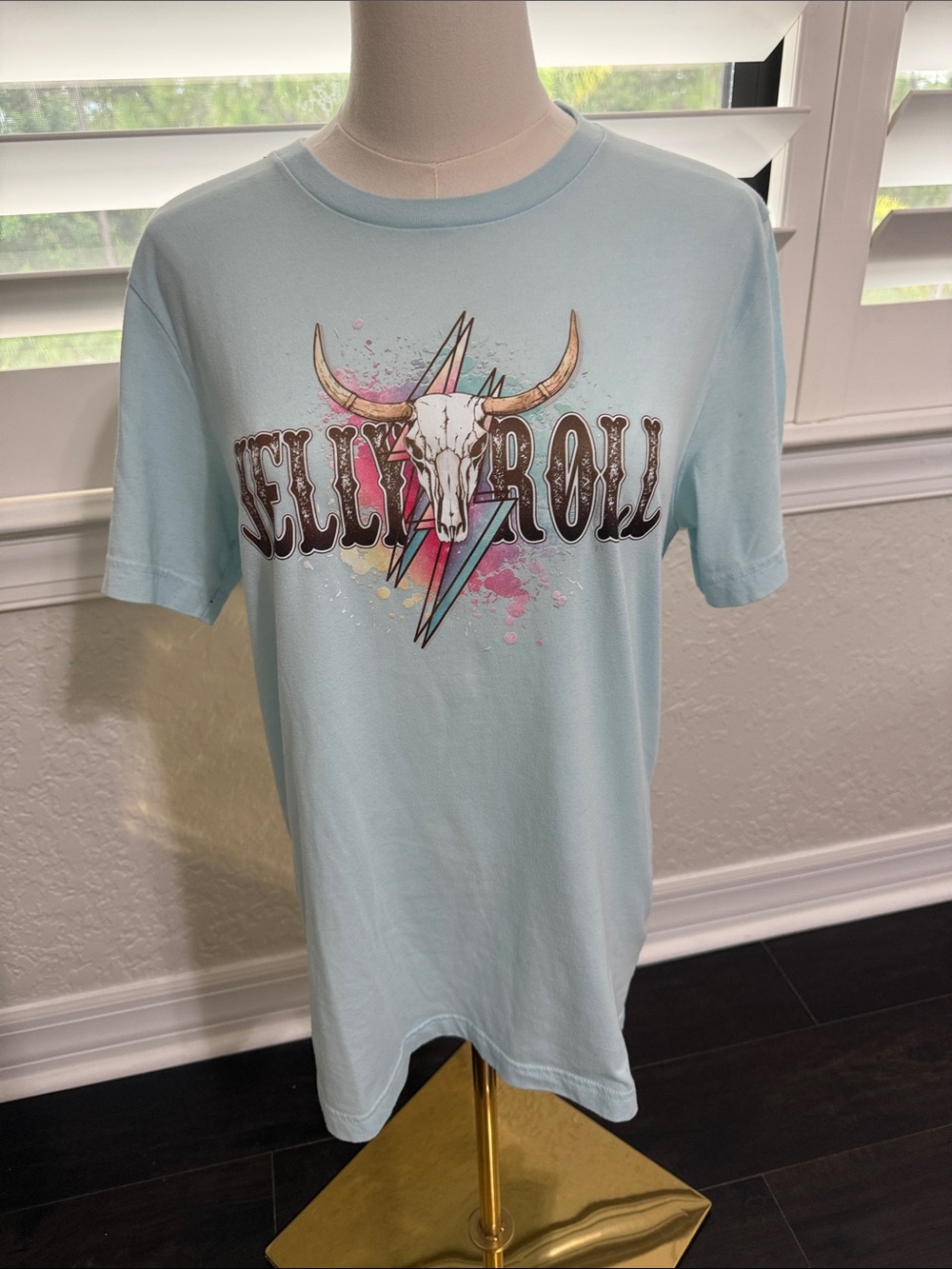 Bella Canvas Light Blue Graphic 'Jelly Roll' Short Sleeve Tee
